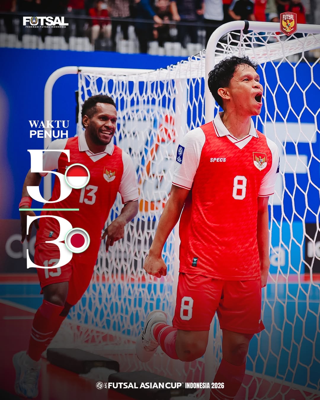 ⏱️ 𝐏𝐄𝐍𝐔𝐇 𝐖𝐀𝐊𝐓𝐔 🇮🇩🦅Final AFC Futsal Asian Cup 2026 kami datang 🇮🇩🦅⚽️ Samuel Eko