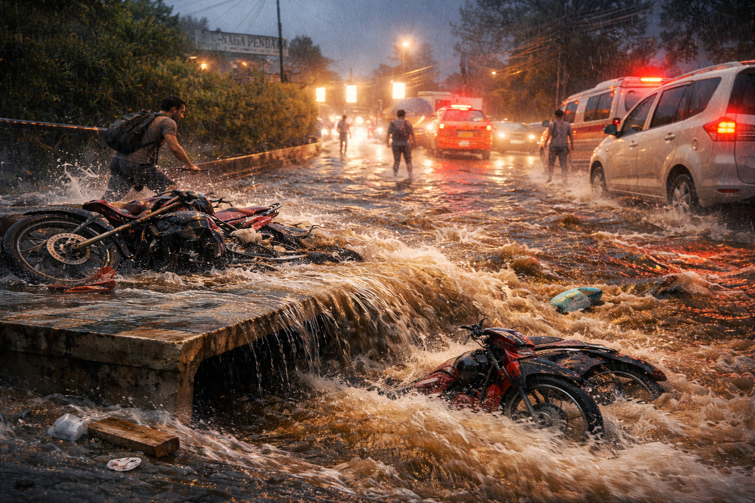 Banjir bandang di malam hari
